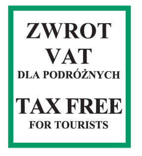 logo TAXFREE z napisem Zwrot VAT dla Podróżnych