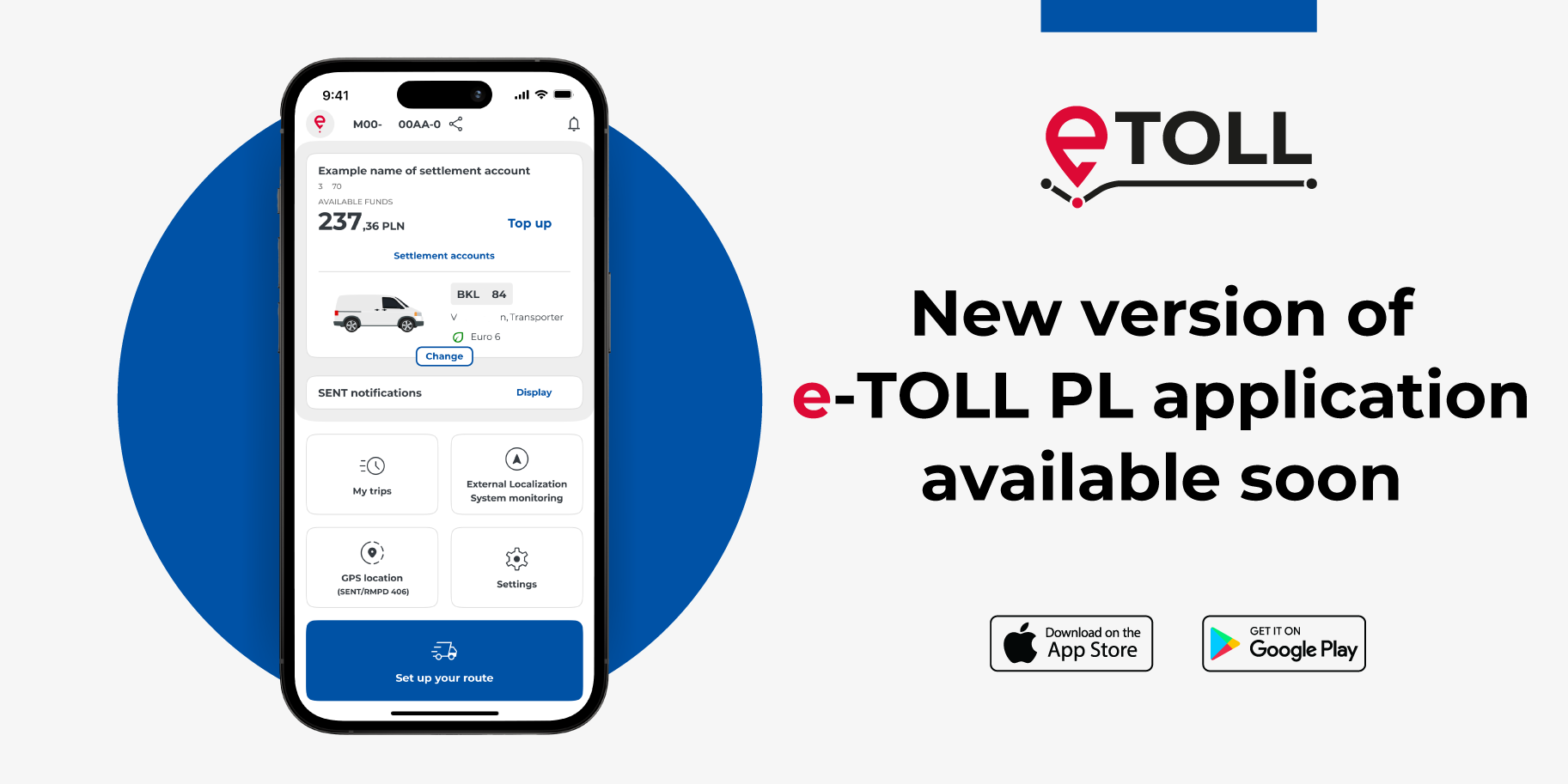 Infografika aplikacji e-TOLL w wersji EN